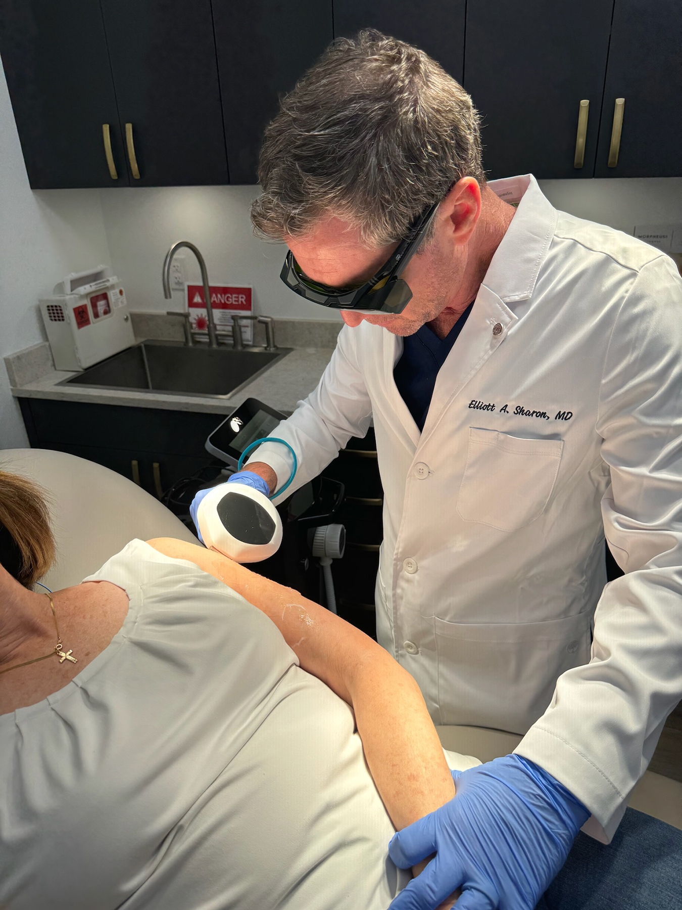 Dr. Sharon providing IPL skin treatment in Navarre, FL